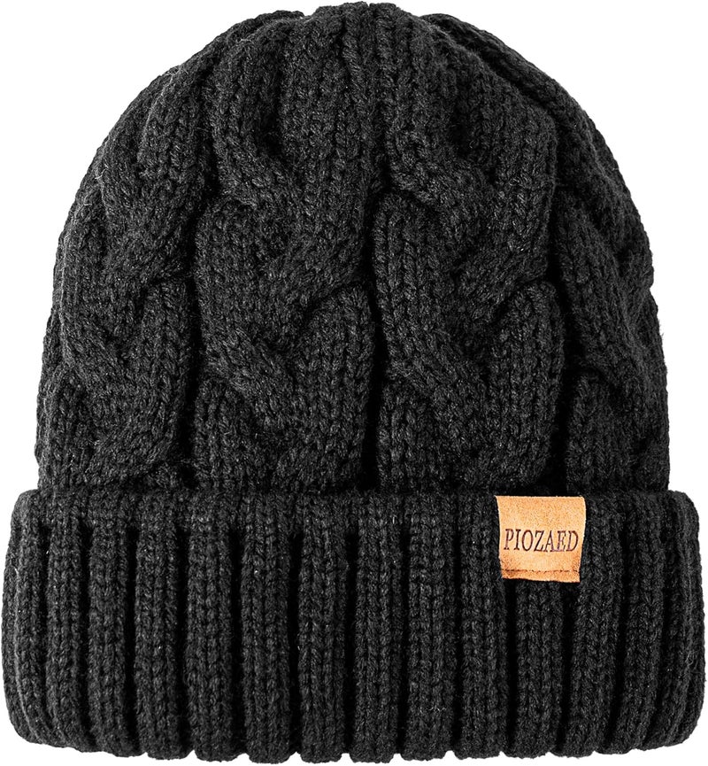 PIOZAED Womens Winter Knitted Beanie Hat Knit Warm Skull Cap Skull Cap Beanie for Women 2 Packs - Image 3